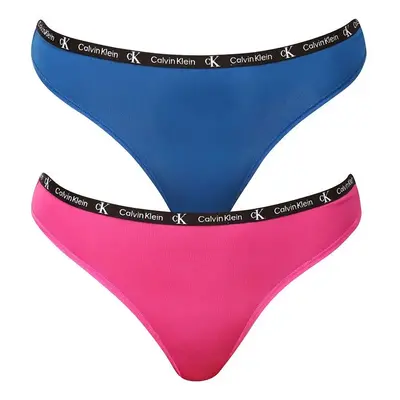 Dámská tanga Micro 1996 2Pack QD5035E-C0Z - Calvin Klein S