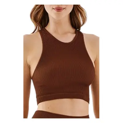 Bezešvá podprsenka Top Halter Rib mocca