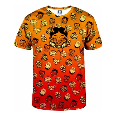 Aloha From Deer Kabuki Mask Burning T-Shirt TSH AFD924 Orange