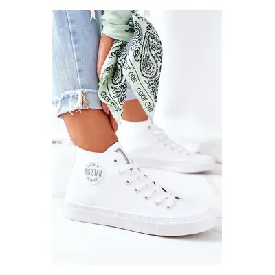 Women's Leather High Sneakers Big Star GG274016 White