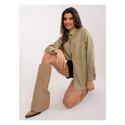 Klasická oversize khaki košile