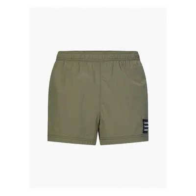 Plavkové šortky KM0KM00711 - MSP - Khaki - Calvin Klein khaki