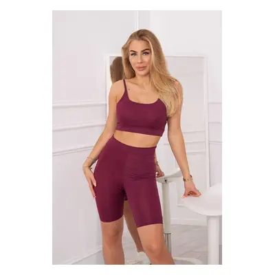 Set sportovní top + legíny fuchsiové UNI