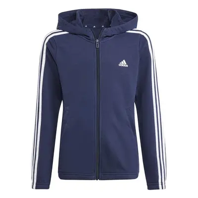 Mikina adidas Essentials s kapucí a zipem a 3 pruhy Jr IB1667