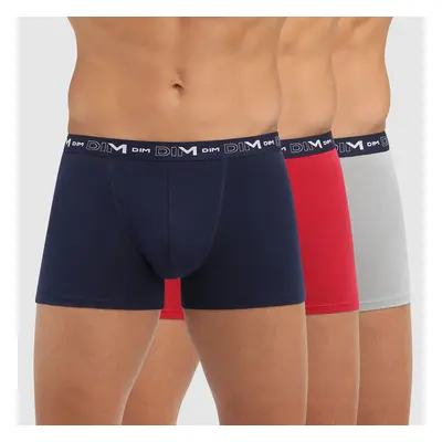 Pánské boxerky 3 ks DIM COTTON STRETCH BOXER 3x - DIM - tmavě modrá