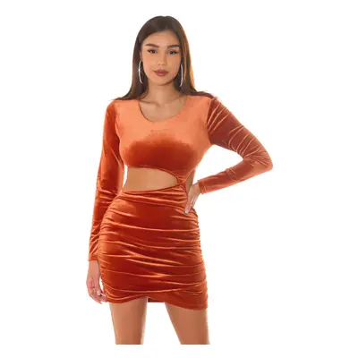 Sexy sametový vzhled Koucla Partydress s výřezem BRONZE Einheitsgroesse