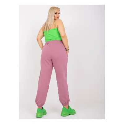 Tmavě růžové tepláky Ainhoa plus size