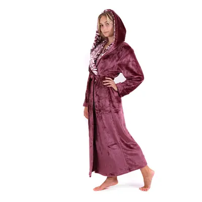 Dámský župan Flora s kapucí 39564853 mauve wine - Vestis S