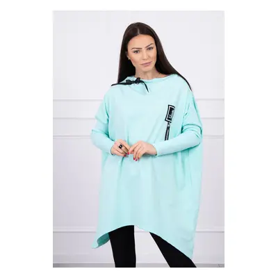 Oversize mikina s asymetrickými stranami mint UNI