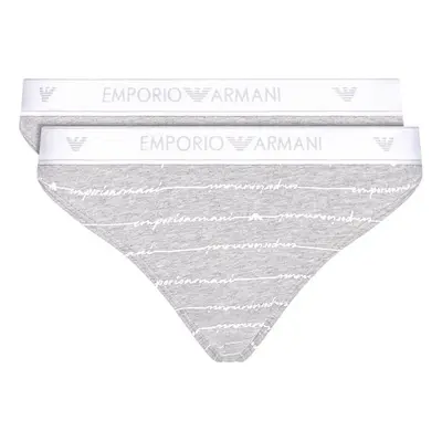 Dámské kalhotky 163334 1P219 04148 šedá - 2 pack - Emporio Armani šedá