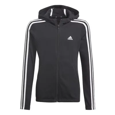 Mikina adidas Essentials 3S s kapucí a zipem Jr GQ8356