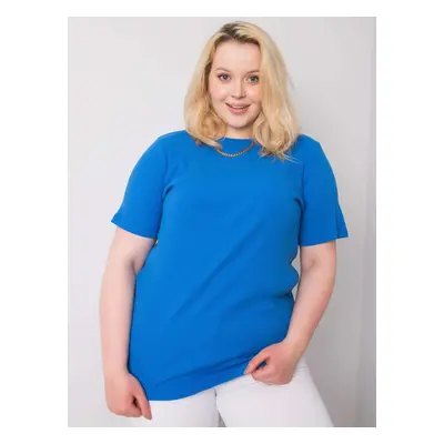 Námořnická modrá halenka plus size s pruhy