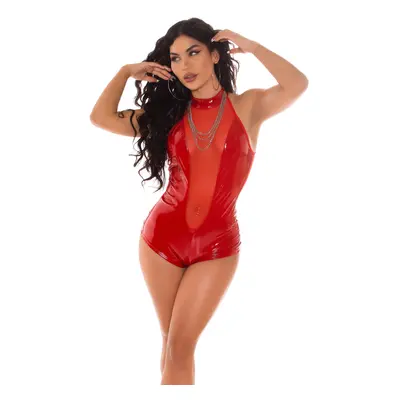 Sexy Koucla Latexlook Net-Body barva red