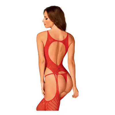 Ohnivé body N122 bodystocking - Obsessive červená