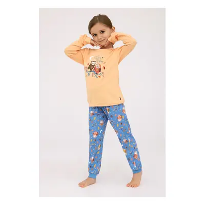 Dívčí pyžamo GIRL KIDS DR 977/176 OWLS 2 oranžová