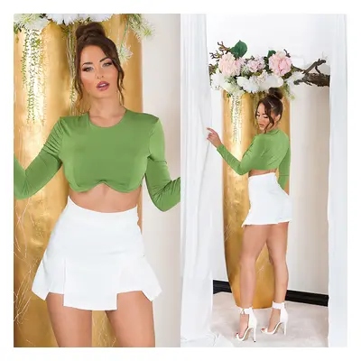 Sexy top Koucla Musthave Crop Top s dlouhým rukávem green Einheitsgroesse