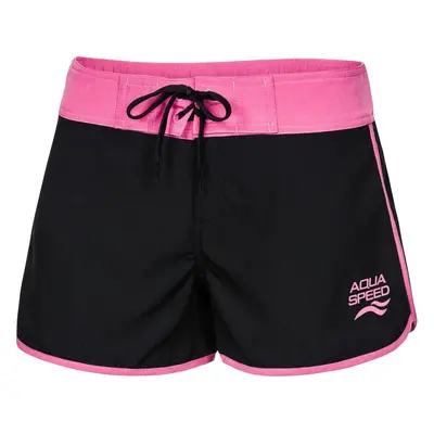 AQUA SPEED Plavecké šortky Viki Black/Pink Pattern 136