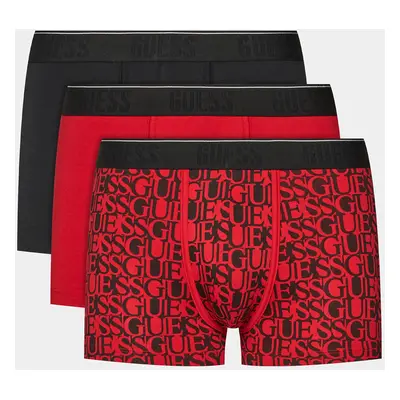 Pánské boxerky 3PACK U3BG25K6YW0 P53M černočervené - Guess