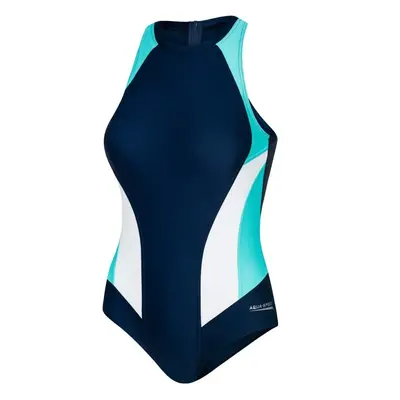 AQUA SPEED Plavky Nina Navy Blue/White/Turquoise Pattern 42