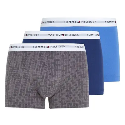 Pánské boxerky 3P TRUNK PRINT UM0UM02768 0W2 modré - Tommy Hilfiger