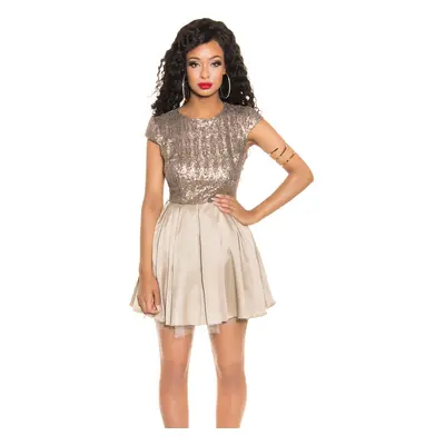 Sexy KouCla partydress/cocktaildress sequinted barva grey