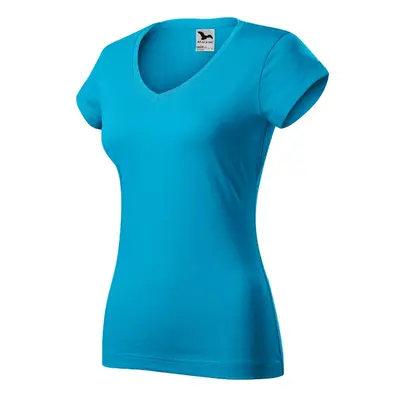 Fit V-neck tričko dámské tyrkysová