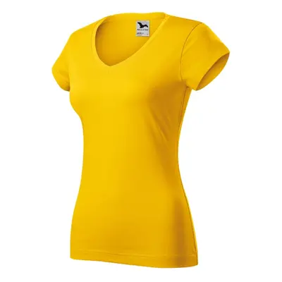 Fit V-neck tričko dámské žlutá