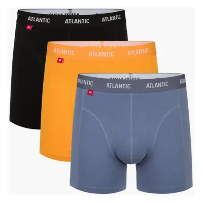 Pánské boxerky ATLANTIC Comfort 3Pack - černé/žluté/šedé