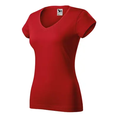 Fit V-neck tričko dámské červená