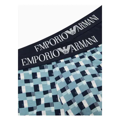 Pánské boxerky 111389 3F504 26642 zelenomodré - Emporio Armani