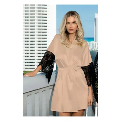 DKaren Housecoat Dagmara Light Beige světle béžová