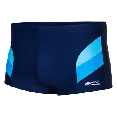 AQUA SPEED Plavecké šortky Aron Navy Blue/Blue Pattern 42