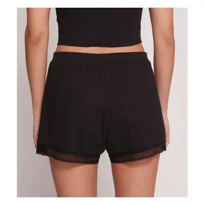 Dámské šortky GO Ribbed Short - BLACK - černé 0004 - SLOGGI BLACK