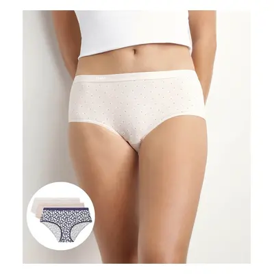 Dámské bavlněné kalhotky 3 ks DIM LES POCKETS COTTON BOXER 3x - DIM - světle růžová