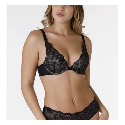 Dámská krajková podprsenka push-up WONDERBRA GLAMOUR TRIANGLE PUSH-UP BRA - WONDERBRA - černá