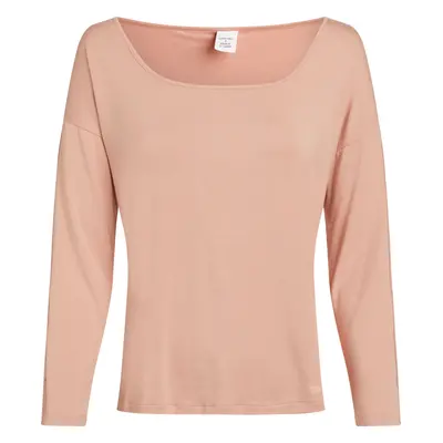 Dámský pyžamový top L/S CURVE NECK 000QS7006E FSR make-up - Calvin Klein