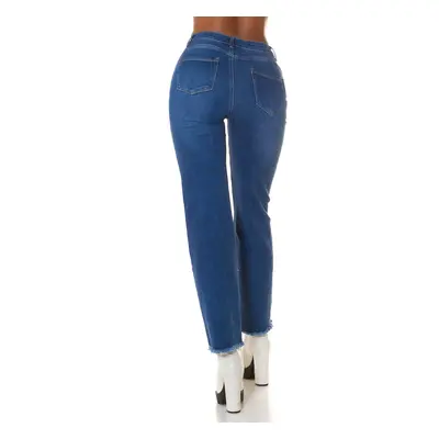 Sexy použitý vzhled Highwaist Jeans denimblue