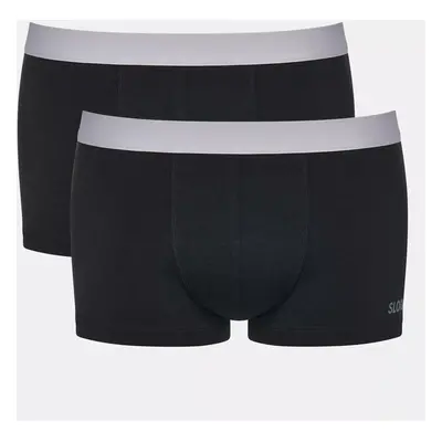 Pánské boxerky GO ABC 2.0 Hipster 2P - BLACK - černé 0004 - SLOGGI BLACK