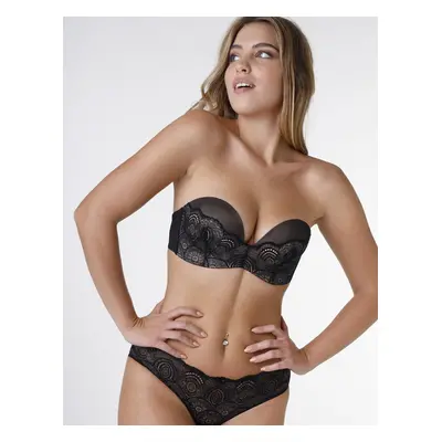 Dámská krajková podprsenka bez ramínek WONDERBRA ULTIMATE LACE STRAPLESS BRA - WONDERBRA - černá