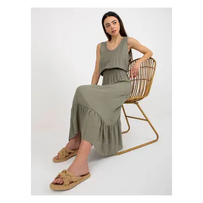 Dámské šaty D73761R30391A khaki - FPrice