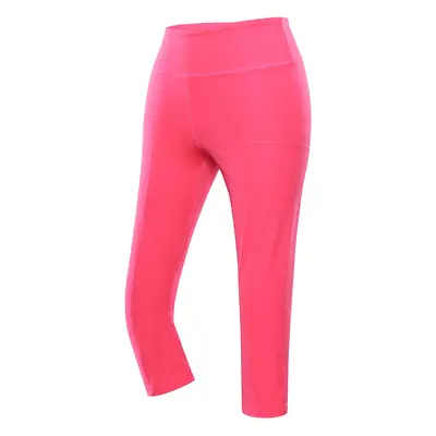 Dámské rychleschnoucí capri legíny ALPINE PRO NORVA neon knockout pink S