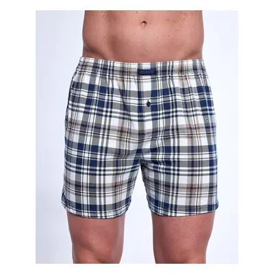 Boxerky Cornette Comfort 002/319 S-2XL tmavě modrá - mřížka