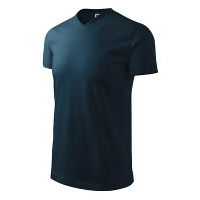 Heavy V-neck tričko unisex námořní modrá S