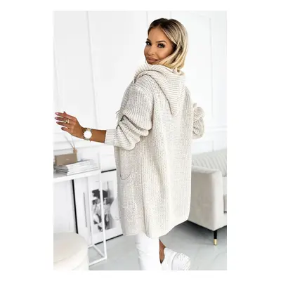 Dámský svetřík 488-1 Cardigan - Numoco basic Béžová