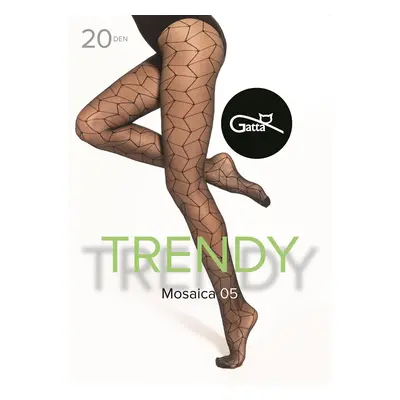 Punčocháče Gatta Trendy Mosaica wz.05 20 den 2-4 nero