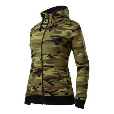 Camo Zipper mikina dámská camouflage green