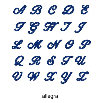 Výšivka monogram jedno písmeno Allegra script