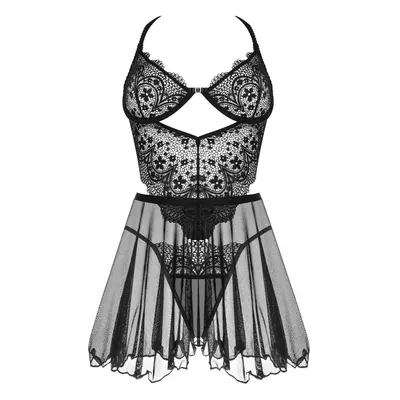 Dámská erotická košilka Dark Mirage chemise - BEAUTY NIGHT FASHION černá