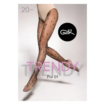 Punčocháče Gatta Pixi wz.01 20 den 2-4 nero-beige