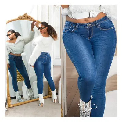 Sexy Musthave Skinny Jeans Basic barva denimblue